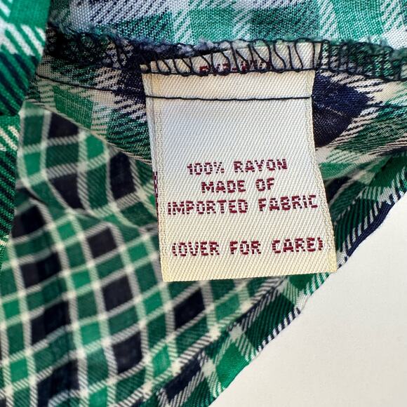 Susan Bristol Plaid Short Sleeve Blouse - Size 16 - Vintage Made in USA - Picture 8 of 8